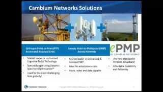 Webinar Cambium Networks ePMP Wireless Networking Products  Connecting the Unconnected [upl. by Noissap]