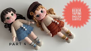 Amigurumi Sumru bebek💙45 Eng Subtitle hair sweatersaçkazak amigurumitutorial amigurumidoll [upl. by Sokin]