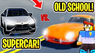 Old School Supercar Vs Modern Supercar In Driving Empire LIMITED JAGUAR EType [upl. by Nnyleuqaj]