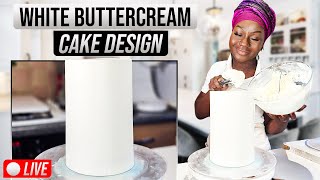 How to Frost a Cake in White Buttercream LIKE A PRO [upl. by Melda]