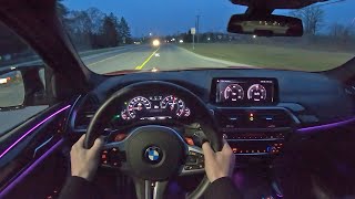 2020 BMW X4 M  POV Night Drive Binaural Audio [upl. by Arakat813]