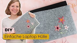 Einfache Laptop Hülle selber machen  🎁 DIY Geschenk [upl. by Atikcir]