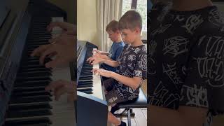 Saturday piano jam with my brother inspired by Jazzy Note Blocks by Alan Becker amp Aaron Grooves [upl. by Nasya]