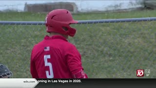 HS BASEBALL HIGHLIGHTS Laingsburg takes down Morrice both games in a doubleheader [upl. by Nitreb]