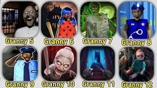 Granny 5 6 7 8 9 10 11 amp 12 Full Gameplay  Granny All New Mod [upl. by Fennie]