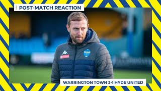 Warrington Town 31 Hyde United Mark Beesley reaction [upl. by Lyrret837]