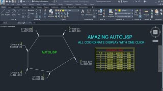 how to display coordinate with AutoLisp how to import coordinate in excel [upl. by Kahl]