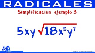 Simplificación de radicales  Ejemplo 3 [upl. by Yetac427]