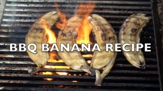 BBQ BANANAS DESERT RECIPE  GregsKitchen [upl. by Meela]