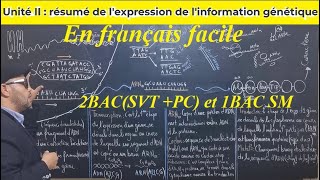 P9résumé de lexpression de linformation génétique en français facile SVT 2BAC et1BAC SM [upl. by Ettelorahc629]