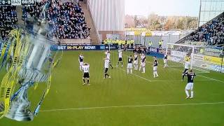 Falkirk V Rangers Fraser Aird smashes the bar [upl. by Cadmar]