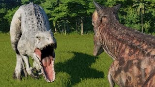 Carnotaurus VS Indominus Rex  Jurassic World Evolution [upl. by Charlet]