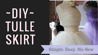 EASY DIY Tulle Skirt No Sew Under 12 [upl. by Hanad]