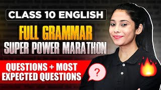 Class 10 Board 2024  Complete Grammar in 1 Video  Most Important Concept  Questions  Board 2024 [upl. by Narba]