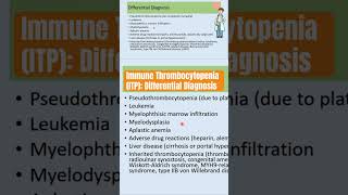 Immune ThrombocytopeniaITP Differential Diagnosis itp immunethrombocytopenia platelets shorts [upl. by Yarw]