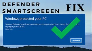 Windows protected your pc Windows defender smartscreen Windows 10 How to fix winows 10 [upl. by Prospero569]