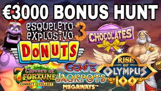 €3000 BONUS HUNT DECENT LIST CAN OUR LUCK CONTINUE🤞😎🎰 [upl. by Atikal]