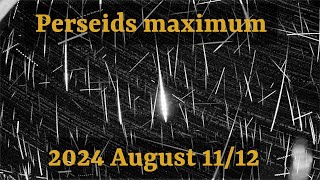 Perseids maximum night of 2024 August 1112 timelapse from Slovenia [upl. by Nosyaj543]