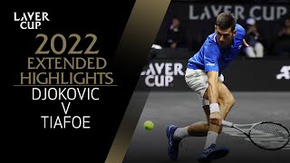 Novak Djokovic v Frances Tiafoe Extended Highlights  Laver Cup 2022 [upl. by Aicenad708]