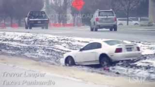 112715 Texas Panhandle Ice Storm  Wrecks  Ice Load [upl. by Karlan]