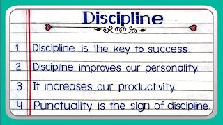 10 lines on discipline  Discipline essay [upl. by Asen]