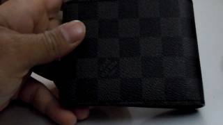 RARE UNBOXING FAKE LOUIS VUITTON DAMIER GRAPHITE CANVAS mens MULTIPLE WALLET amp DETAILS PT 2 [upl. by Elag]