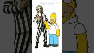 Homer Simpson as beetlejuice beetlejuicemakeup beetlejuice2 saymyname halloween2024 shorts [upl. by Abra]