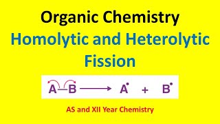 Homolytic Fission and Heterolytic Fission  Homolytic and Heterolytic Bond Cleavage [upl. by Eidlog585]