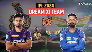 IPL 2024 KKR vs LSG Match 28 Dream11 Predictions Fantasy Tips Teams Pitch Report [upl. by Eeluj]