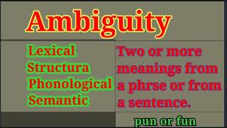 Ambiguity Phonological [upl. by Aerised]