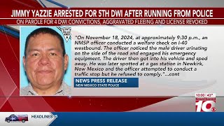 VIDEO New Mexico State Police arrest man for 5th DWI following chase near Quay County [upl. by Sontag]