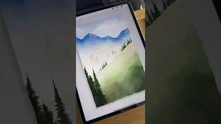 Watercolor Landscape Procreate Tutorial bestprocreatebrushes procreatetutorial [upl. by Chiquita]