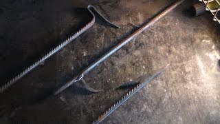 Forged fire poker tips without forge welding [upl. by Nagorb]