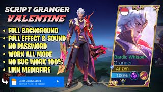 Script Skin Granger Valentine No Password Full Effect Terbaru 2024  Mobile Legends [upl. by Lanie]