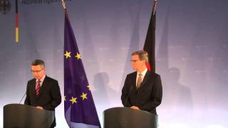 Minister Westerwelle FDP und De Maizière CDU zum Afghanistan Engagement von Deutschland nach 2014 [upl. by Chad]