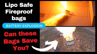 Testing Lipo battery fireproof explosion proof lipo safe bags [upl. by Knowle]