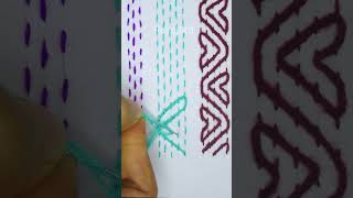 New amp pretty nakshi kantha border design for beginners shorts trending embroidery art [upl. by Garber820]