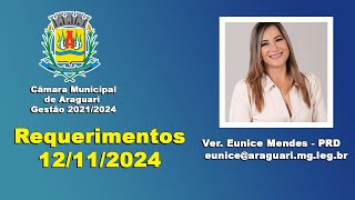 Requerimentos Vereadora Eunice Mendes 12112024 [upl. by Akemor966]