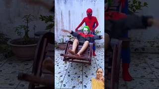 Spider 🕷️ man Vs Joker 🃏 trynottolaughimpossible funny trynottolaug spiderman memes comedy [upl. by Weatherby]