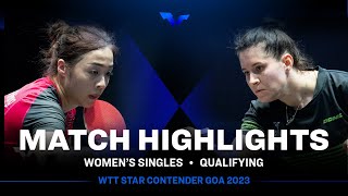 Zhang Wenjing vs Sibel Altinkaya  WS Qual  WTT Star Contender Goa 2023 [upl. by Draned]