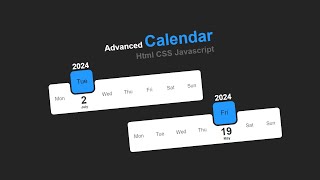 How To Make An Advenced Calendar Using Html CSS amp Javascript coding css html javascript viral [upl. by Adliwa971]