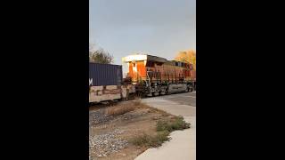 BNSF 7985 as rear DPU on the SSEAOMA at Longmont freighttrain bnsf railfanning shorts [upl. by Templia]