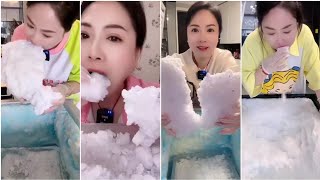 HER WHITE FROSTY ICE EATING ASMR 🧊 [upl. by Ahsieka]