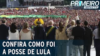 Faixa do povo discurso contra a fome veja como foi a posse de Lula  Primeiro Impacto 020123 [upl. by Etteneg258]