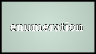 Enumeration Meaning [upl. by Ardith462]