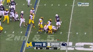 Jaylen Harrell Michigan Edge vs Penn State 2023 [upl. by Eugaet122]