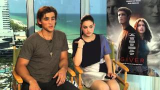 The Giver Stars Brenton Thwaites and Odeya Rush Interview [upl. by Buote62]