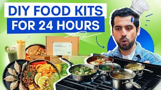 Eating only DIY Food Kits for 24 Hours  Cooking for 24 Hours 😍 [upl. by Adnert]