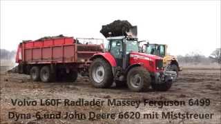 Volvo Massey Ferguson und John Deere beim Miststreuen 2015 [upl. by Ronnoc]