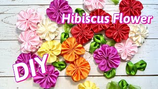 How To Make Hibiscus Flower for Flower Ribbon Lei [upl. by Atinas]